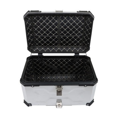 65L Top Case Tail Box Waterproof Luggage Scooter Trunk Storage Silver Motorcycle
