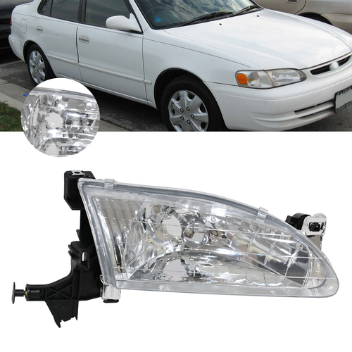 Chrome Headlights Passenger Side RH for 1998-2000 for Toyota Corolla CE VE LE