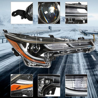 Left+Right Side Headlights Headlamps Black Housing For Toyota Corolla 2020 2021