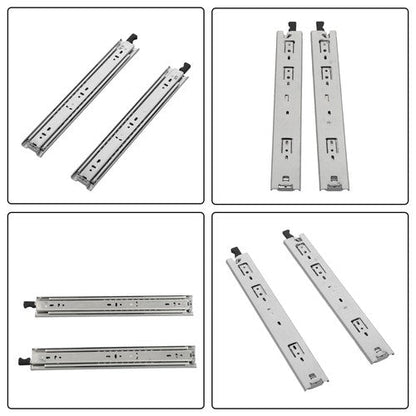 1 Pair 14 Inch Locking Drawer Slides Full Extension & Lock 150lbs Capacity
