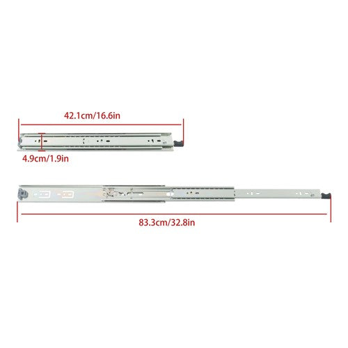 1 Pair Locking Drawer Slides 16 Inch Full Extension & Lock 150 lb Load Capacity