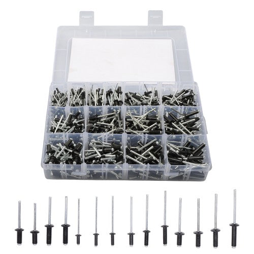 For DIY USE 500 Pcs pop rivets assortment kits 3/32" 1/8" 5/32" 3/16"