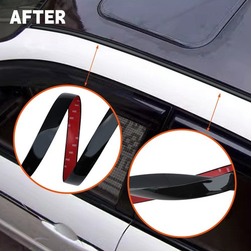 Black Roof Top Trim Molding Kit for 2005-2015 for Toyota Tacoma Trucks 2PC
