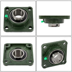 (6) UCF209-28 Solid Base Pillow Block Flange Mounted Bearing 1-3/4" Bore 4 Bolt