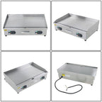 30 Inch Commercial Electric Griddle 3000W Countertop Flat Top Grill 122℉-572℉