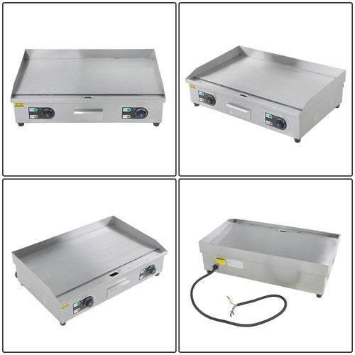30 Inch Commercial Electric Griddle 3000W Countertop Flat Top Grill 122℉-572℉