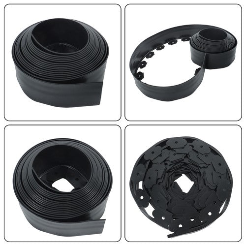 L-shaped 33FT Garden Edge Lawn Grass Stone Isolation Strip 50pc Anchoring Spik