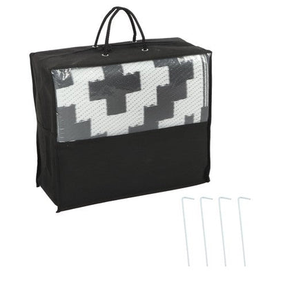 6x9 ft Waterproof Outdoor Rug Outdoor Plastic Straw Rug Carpet Black & White