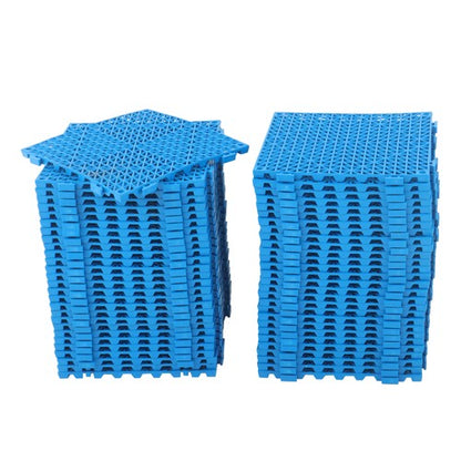 55PCS 12 x 12in Interlocking Drainage Floor Tiles Modular Interlocking Tile Blue