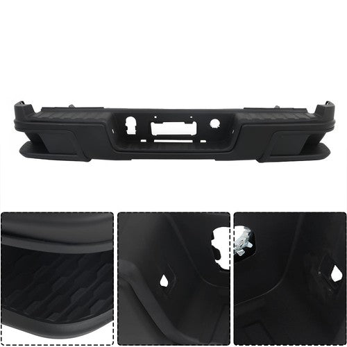 Rear Step Bumper Black For 2015-2022 Chevy Colorado Canyon W/o Sensor Holes
