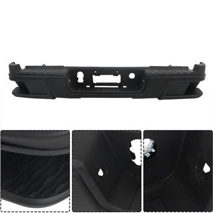 Rear Step Bumper Black For 2015-2022 Chevy Colorado Canyon W/o Sensor Holes