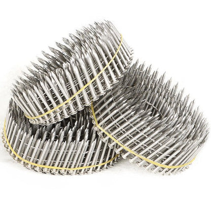 3600Pcs 15 Degree Wire Coil 1-1/4” ×.09” Ring Shank Stainless Steel Siding Nails
