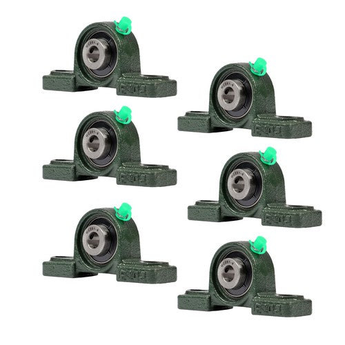 6PCS UCP201-8 Pillow Block Bearing 1/2" Bore 2 Bolt Cast Iron Base Self-Aligning