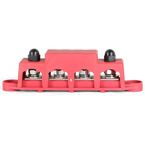 Red 4 Post Busbar Bus Bar Power Distribution Block With Cover 5/16" 12V 250A