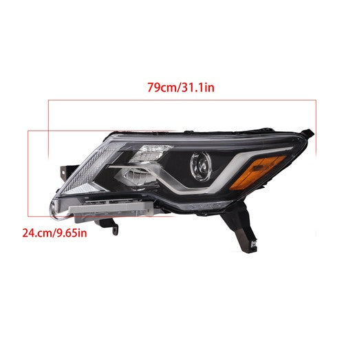 Pair Headlights Assembly Set For Nissan Pathfinder 2017-2020 Halogen W/LED DRL