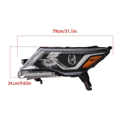Pair Headlights Assembly Set For Nissan Pathfinder 2017-2020 Halogen W/LED DRL