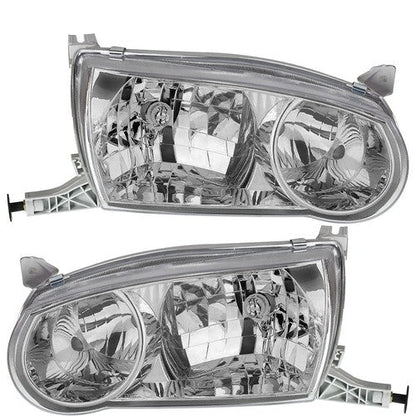 Headlights Replacement w/Corner Fit For Toyota 2001-2002 Corolla L+R Combo Set