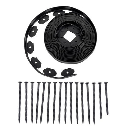 40FT Garden Edge Lawn Grass Stone Isolation Strip 16pcs Anchoring Spik US