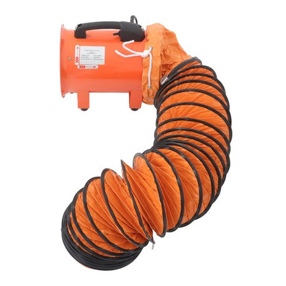 Portable Blower Steel 8 Inch, 900CFM 180W Industrial Orange 16.4ft Ducting