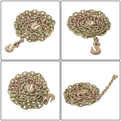 W/Clevis Hooks Transportation Bundle Chain Steel Gold 4900lbs G80 5/16in×12ft