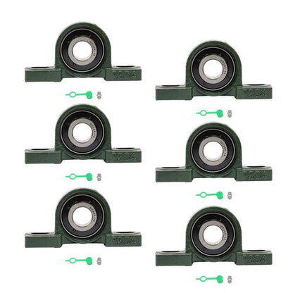6× UCP204-12 Pillow Block Mounted Ball Bearing 3/4" Bore Cast Iron Base