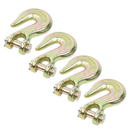 4Pcs 1/2" Clevis Grab Hook G70 Forged Steel Chain Hook Fracture Strength 48000lb