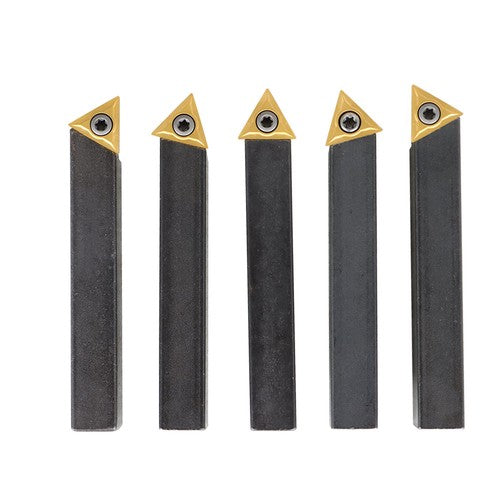 5-piece 1/2 " lathe indexable carbide insert + turning tool bit holder kit USA