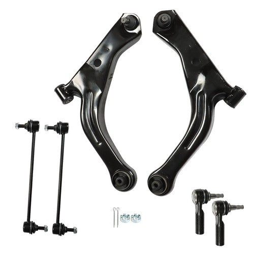 6Pc For 05-09 Mazda Tribute Control Arm Ball Joint Outer Tie Rod Suspension Kit