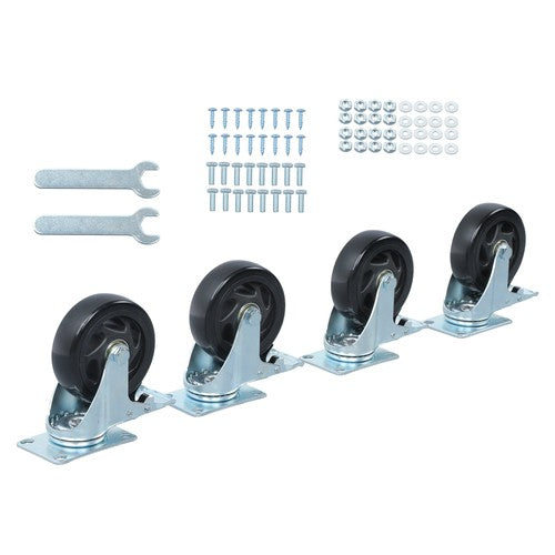 4 Inch Caster Wheels Heavy Duty with Brake,2200Lbs,Swivel Plate Casters Set Of 4
