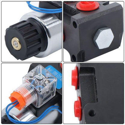 13GPM Hydraulic Adjustable Variable Flow Control Valve 6 Port 12V DC