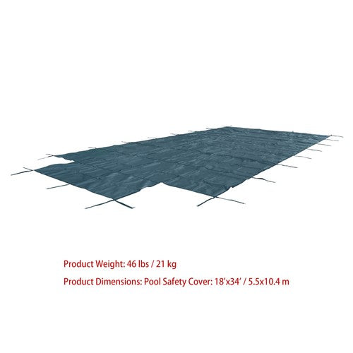 Inground Pool Cover Safety Fits Rectangle Swimming Pool Mesh Solid Pool