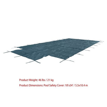 Inground Pool Cover Safety Fits Rectangle Swimming Pool Mesh Solid Pool
