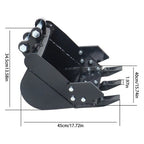 New Mini Excavator 400mm Tooth Bucket Digger Machine Attachment With Teeth