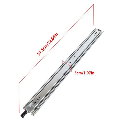 1 Pair of 22In Locking Drawer Slides Full Extension & Lock 150 lb Load Capacity