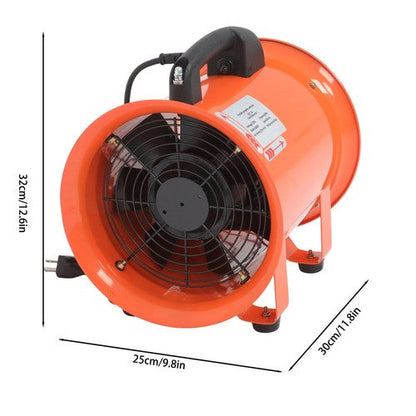Steel Portable Blower 180W 900CFM 3450RPM 8 Inch 33ft Ducting Orange