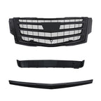 Gloss Black Front Center Mesh Grille Fit For Cadillac Escalade 2015-2020 3Pcs