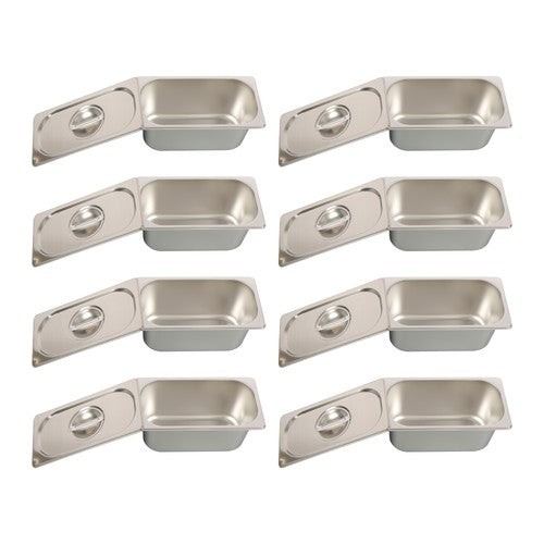 1/3 Size 6 Inch Deep Thickened Restaurant Steam Table Pans 8 Pieces
