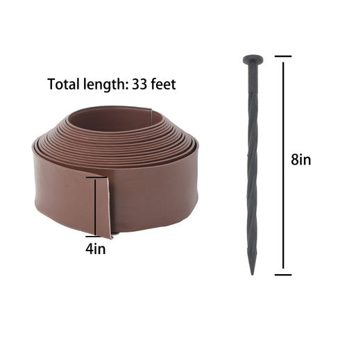 33 FT No-Dig Garden Edge Lawn Border L-shaped Landscape Edging Border Kit New