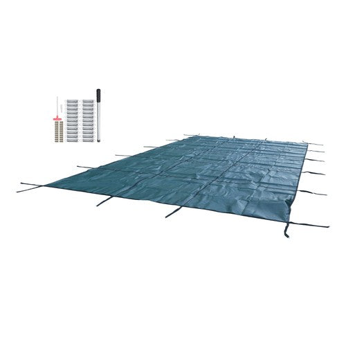 Safety Pool Cover Fits 14FTx26FT Inground Swimming Pools For Backyard Yard Green