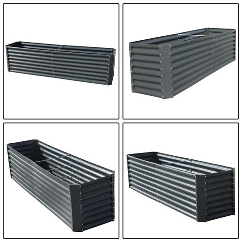 8x2x2 Ft Metal Raised Garden Beds Metal Planter Box Easy Assembl