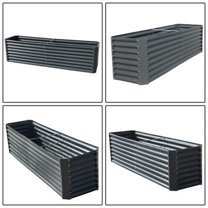 8x2x2 Ft Metal Raised Garden Beds Metal Planter Box Easy Assembl