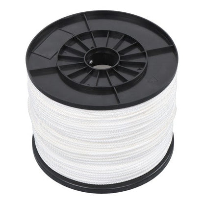 1/8 Inch Hollow Braid Polypro Rope 1000FT 350 Pounds Tensile Strength White