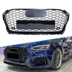 Gloss Black Front Bumper Grille Honeycomb Grill for Audi A5 B9 S5 F5 2017-2019