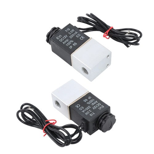 2PCS 1/4" Fast Response Electric Air Water Solenoid Valve 12V DC Normally Closed