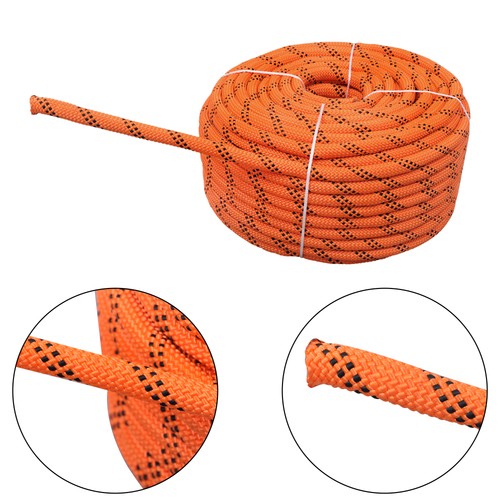 48 Stranded Braided Rope 3/8"×120' Orange Black Breaking Strength 3430 Pounds