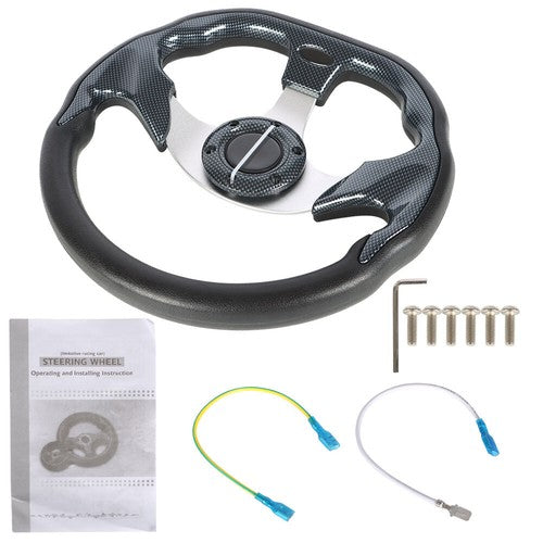 12" inch Golf Cart Steering Wheel For Yamaha EZGO Club Car Black USA