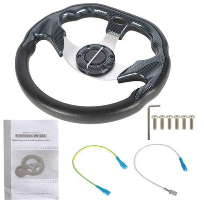 12" inch Golf Cart Steering Wheel For Yamaha EZGO Club Car Black USA