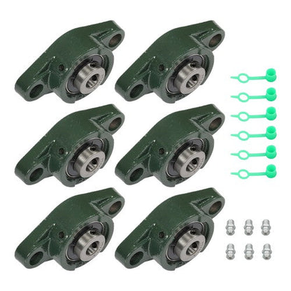 6PCS UCP201-8 Pillow Block Bearing 1/2"Bore 2 Bolt Cast Iron Base Self Alignment