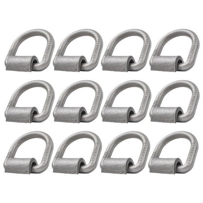 1/2 Inch Heavy Duty Weld-On Forged D Ring Fracture Strength 12,000lbs (12 Pack)
