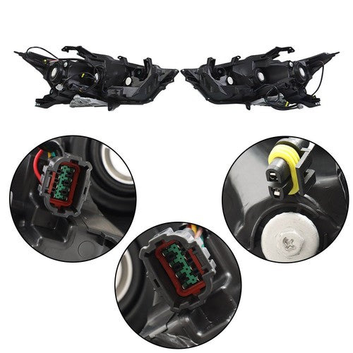 For Maxima S|SL|SV 2016-2017 18 Headlights Clear Lens LH+RH Pair Housing Chrome